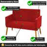 Poltrona 2 Lugares Simples para Sala Decorativa Suede Vermelho - 5