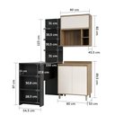Ver imagem 6 de Cozinha Compacta 4 Peças com Bancada Mesa Gourmet Armário com Nicho Balcão 80cm Mel Luciane Móveis