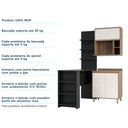 Ver imagem 7 de Cozinha Compacta 4 Peças com Bancada Mesa Gourmet Armário com Nicho Balcão 80cm Mel Luciane Móveis