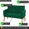 Sofá Namoradeira 2 Lugares Pés Retrô Suede Verde - 5