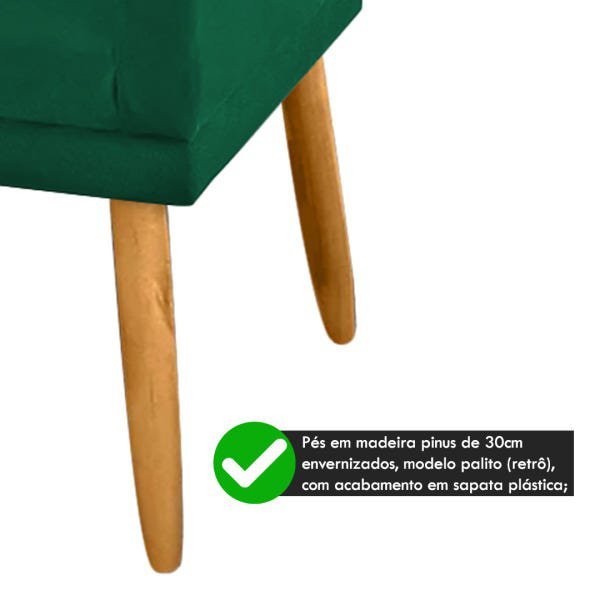 Namoradeira Nina Pés Palito Suede Verde - 3