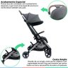 Carrinho Bebê Passeio Infantil Até 15Kg Reclinável Dobrável Compacto Ping Two Diamond Asphalt - 4