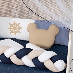 KIT JOGO DE BERÇO URSO MARINHEIRO 11 PECAS KIT AMERICANO URSINHO PARA BEBE TRANÇADO COMPLETO:MARINHE - 4