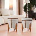 Ver imagem 1 de Puff Baú Rústico com Tampo de Mesa e Pés Madeira – Organização e Estilo