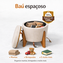 Ver imagem 2 de Puff Baú Rústico com Tampo de Mesa e Pés Madeira – Organização e Estilo