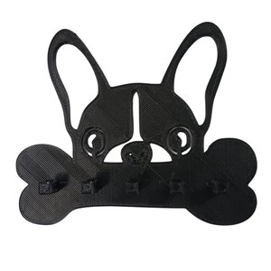 Porta Coleira e Porta Chaves de Parede - Cachorro Bulldog