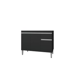 Balcão Multiuso Organizador Tatiane 100 Cm Preto sem Tampo Ajl Móveis - 1