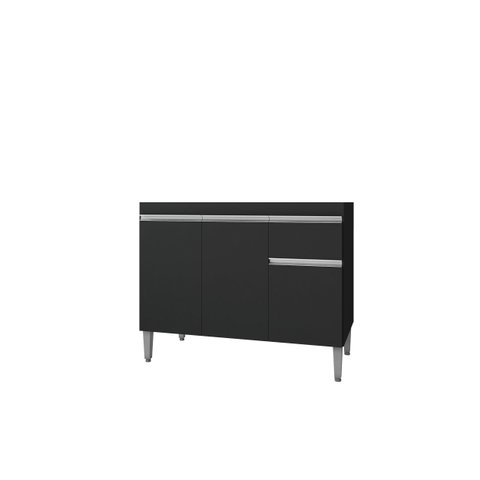 Balcão Multiuso Organizador Tatiane 100 Cm Preto sem Tampo Ajl Móveis