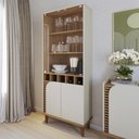 Ver imagem 2 de Cristaleira Jurerê 4 Portas com Adega Freijó e Off White