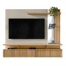 Painel Suspenso para TV até 60 Pol. 2 Portas Ripadas Cherry L06 Carvalho/Off White - Mpozenato - 1