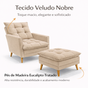 Ver mais imagens de Kit Poltrona Reclinavel + Puff Amamentação Granada Tecido Veludo - Sofatec