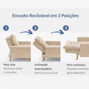 Ver imagem 4 de Kit Poltrona Reclinavel + Puff Amamentação Granada Tecido Veludo - Sofatec