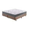 Cama Box King Linho Marrom + Colchão Adapto Ecoflex Mola Ensacada 193x203 - 1