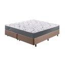 Ver imagem 1 de Cama Box King Linho Marrom + Colchão Adapto Ecoflex Mola Ensacada 193x203