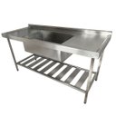 Ver imagem 1 de Pia Aço Inox Industrial 170x70x90 Cm Cuba Grande Cubão Centralizada Nortinox