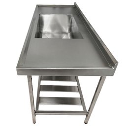 Pia Aço Inox Industrial 170x70x90 Cm Cuba Grande Cubão Centralizada Nortinox - 3