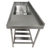 Pia Aço Inox Industrial 170x70x90 Cm Cuba Grande Cubão Centralizada Nortinox - 3