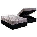 Ver imagem 1 de Cama Box Baú Queen: Colchão Espuma Herval D45 / AG65 Black Double Face + Base CRC Suede Black(