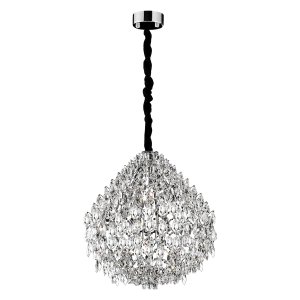 Lustre Metal Cristal Cromado Ø58cm Yamamura