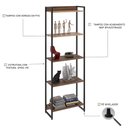 Ver imagem 3 de Estante Livreiro Multiuso Dynamica Industrial 60cm 5 Prateleiras C08 Nogal - Mpozenato