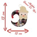 Ver imagem 2 de Kit 12 Enfeite Pendente Natal Tecido 13cm Luas Natalinas