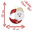 Ver imagem 3 de Kit 12 Enfeite Pendente Natal Tecido 13cm Luas Natalinas