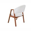 Ver imagem 4 de Cadeira de Jantar com Apoio de Braço 100% Madeira Maciça França Off White/Castanho