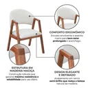 Ver imagem 6 de Cadeira de Jantar com Apoio de Braço 100% Madeira Maciça França Off White/Castanho