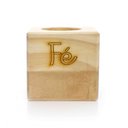 Ver imagem 3 de Porta Vela Quadrado Natal Fé Madeira e Dourado 7 cm - D’Rossi