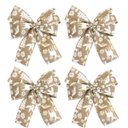 Ver imagem 1 de Laço Bege Rústico Rena Luxo Decoração Árvore Natal Top 06un