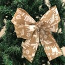 Ver imagem 3 de Laço Bege Rústico Rena Luxo Decoração Árvore Natal Top 06un