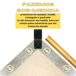 Sombrite 80% Lona Toldo Garagem Bege 3x2 Bainha e Ilhós - 5