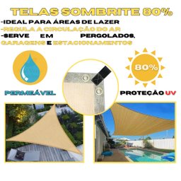 Sombrite 80% Lona Toldo Garagem Bege 3x2 Bainha e Ilhós - 4