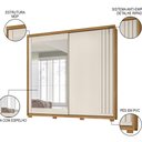 Ver imagem 3 de Guarda Roupa Casal 2 Portas de Correr e Espelho 242cm Lara M07 Freijó/off White - Mpozenato