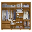 Ver imagem 6 de Guarda Roupa Casal 2 Portas de Correr e Espelho 242cm Lara M07 Freijó/off White - Mpozenato