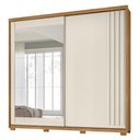 Ver imagem 1 de Guarda Roupa Casal 2 Portas de Correr e Espelho 242cm Lara M07 Freijó/off White - Mpozenato