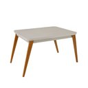 Ver imagem 1 de Mesa de Jantar Copper 120cm Madeira Tampo com Vidro Canto Copo Moderna Mobília