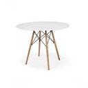 Ver imagem 1 de Mesa Redonda Eames 100cm Branco 4 Cadeiras Preto