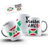 Caneca Cerâmica Bandeira Burundi Visitei e Amei Viagem - 2