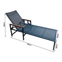 Ver imagem 2 de Espreguiçadeira para Área Piscina Alumínio Preto Lisboa com Braço Detalhe em Madeira