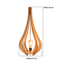 Ver imagem 2 de Abajur Luminária Chão Vazado Gota Madeira Mdf Rustico Pequena Cor:marfim