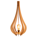 Ver imagem 1 de Abajur Luminária Chão Vazado Gota Madeira Mdf Rustico Pequena Cor:marfim