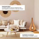 Ver imagem 5 de Abajur Luminária Chão Vazado Gota Madeira Mdf Rustico Pequena Cor:marfim
