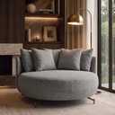 Ver imagem 1 de Poltrona Redonda Decorativa 2 Lugares com Almofadas 150cm Soho