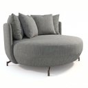 Ver imagem 3 de Poltrona Redonda Decorativa 2 Lugares com Almofadas 150cm Soho
