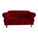 Ver imagem 1 de Sofá Chesterfield Elisabeth 2 Lugares 1.50m Suede Bordo/ Decoração, Sala de Estar, Luxo, Recepção