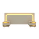Ver imagem 2 de Cabeceira Extensível Lúmine 2 Gavetas com LED 100% MDF Off White - Pnr Móveis
