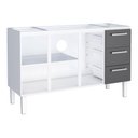 Ver imagem 2 de Gabinete de Cozinha para Pia 150 em Aço Vênus 3 Gavetas Branco/preto - Cozimax