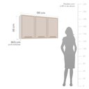 Ver imagem 2 de Armário Aéreo 120cm 3 Portas Amara Branco Creme Politorno Móveis
