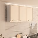 Ver imagem 1 de Armário Aéreo 120cm 3 Portas Amara Branco Creme Politorno Móveis